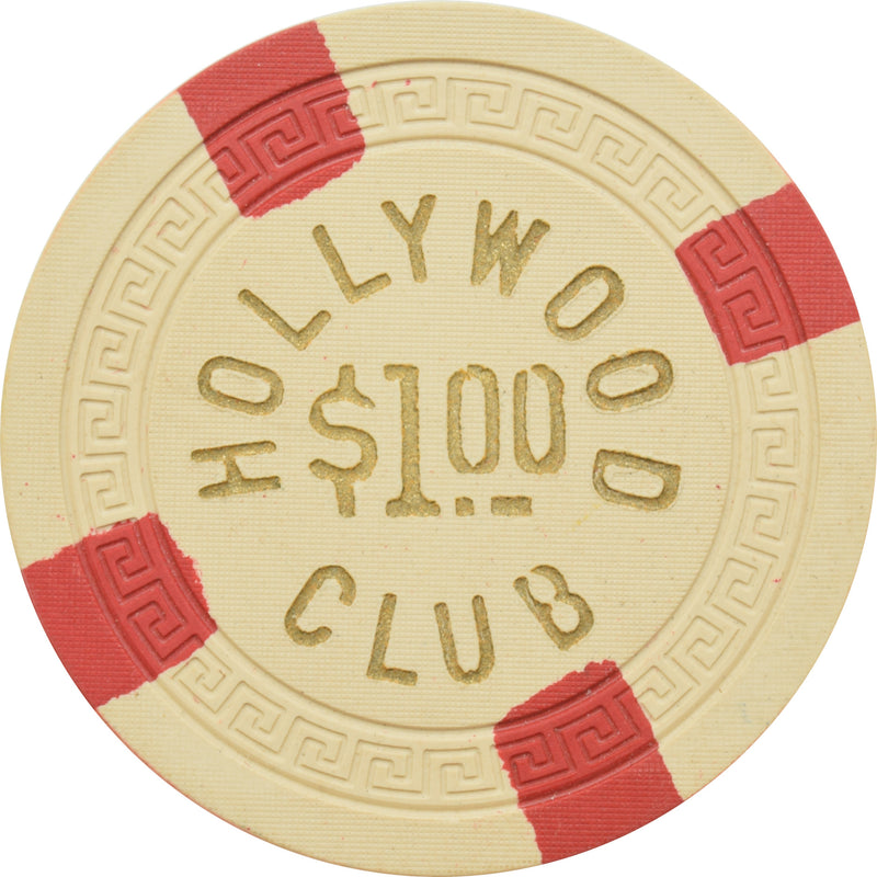 Hollywood Club Illegal Casino Toledo Ohio $1 Nicer Condition Chip