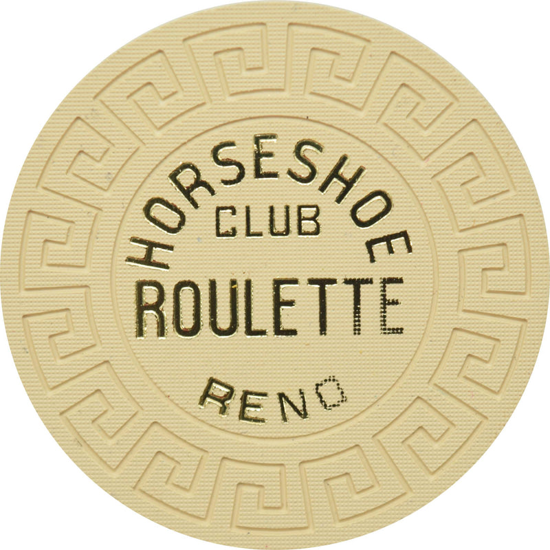Horseshoe Club Casino Reno Nevada Cream Roulette Chip 1970s