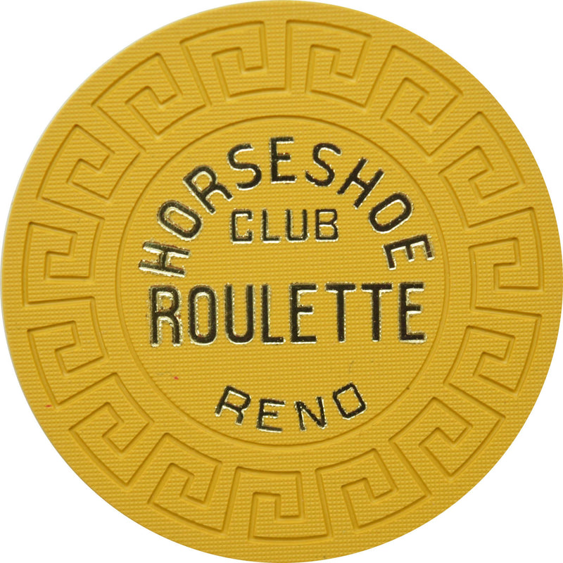 Horseshoe Club Casino Reno Nevada Mustard Roulette Chip 1970s
