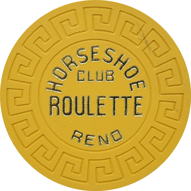 Horseshoe Club Casino Reno Nevada Mustard Roulette Chip 1970s