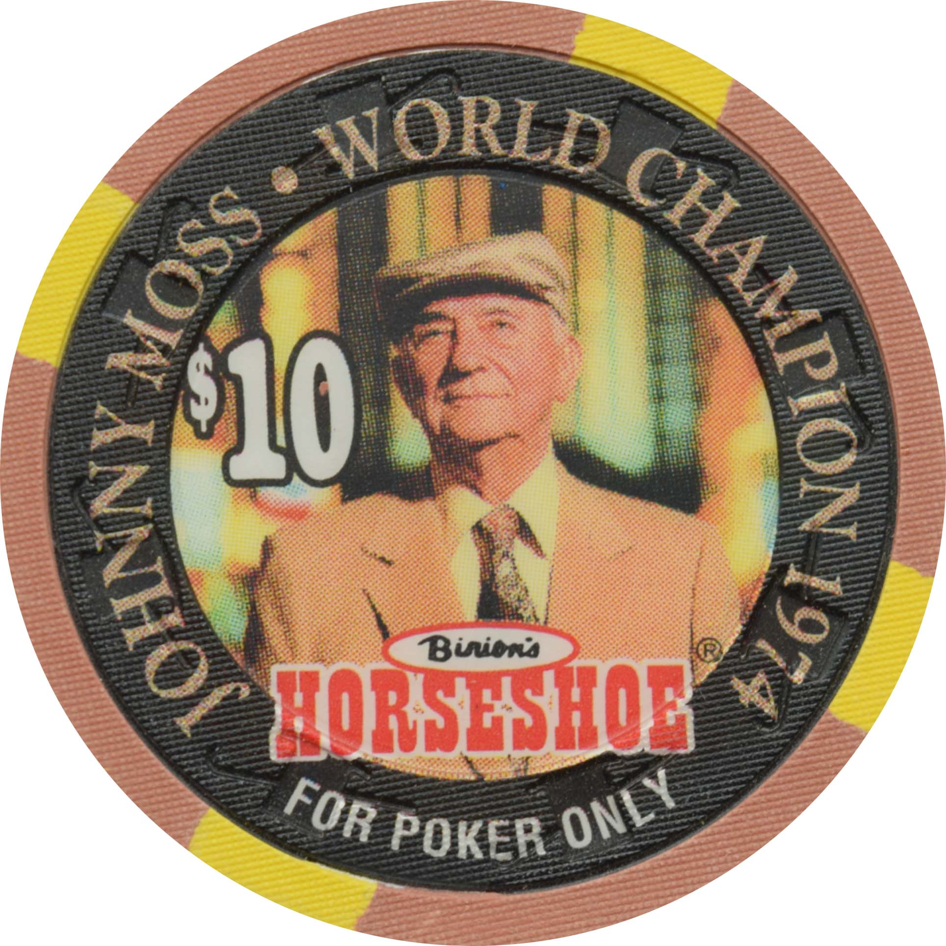 Horseshoe Club Casino Las Vegas Nevada $10 Johnny Moss Chip 1996 #4
