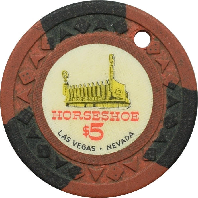 Horseshoe Club Casino Las Vegas Nevada $5 Cancelled Chip 1951