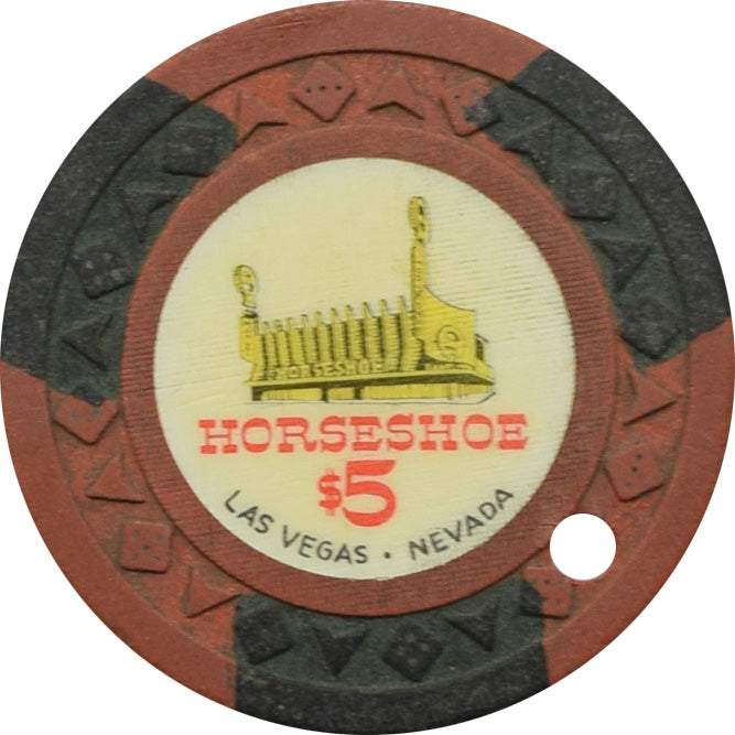 Horseshoe Club Casino Las Vegas Nevada $5 Cancelled Chip 1951