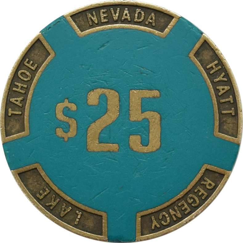 Hyatt Regency Casino Lake Tahoe Nevada $25 Chip 1990