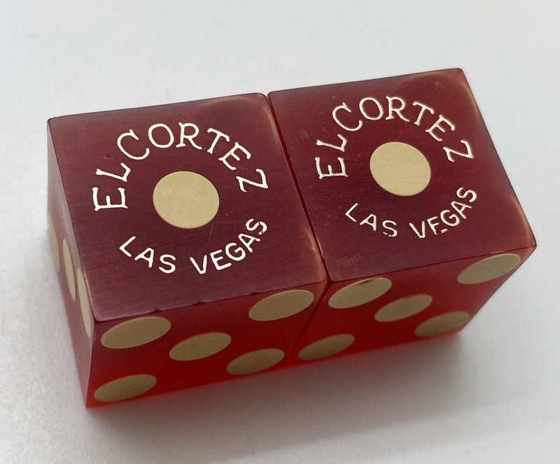 El Cortez Casino Las Vegas Nevada Red Dice Pair Matching Numbers 1980s