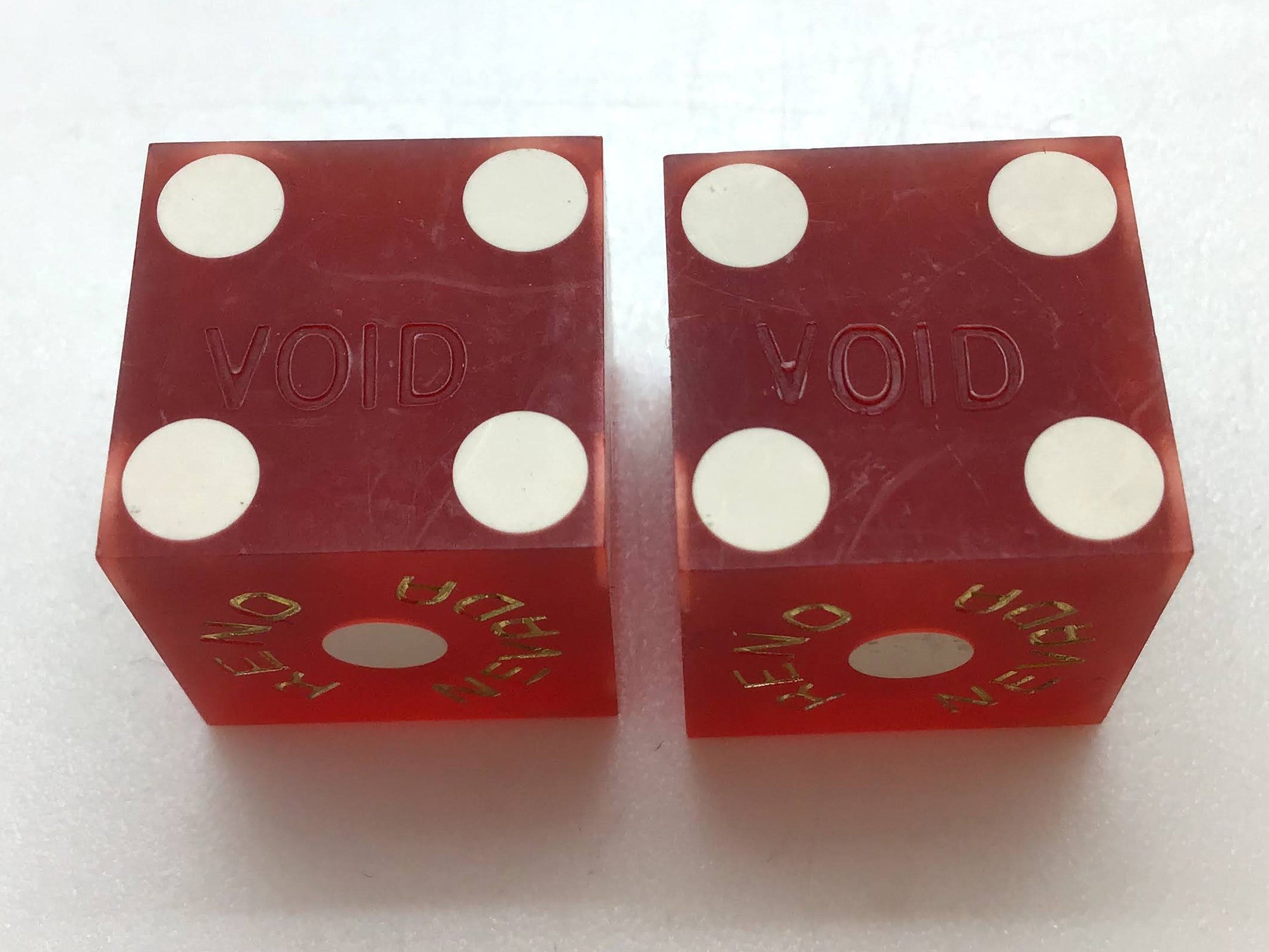 Horseshoe Club Reno Nevada Red Dice Pair Vintage