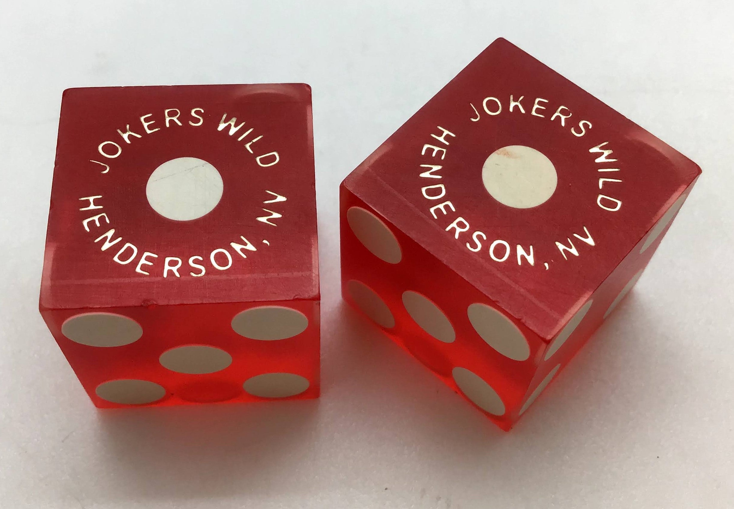 Jokers Wild Henderson Nevada Red Dice Pair Matching Numbers