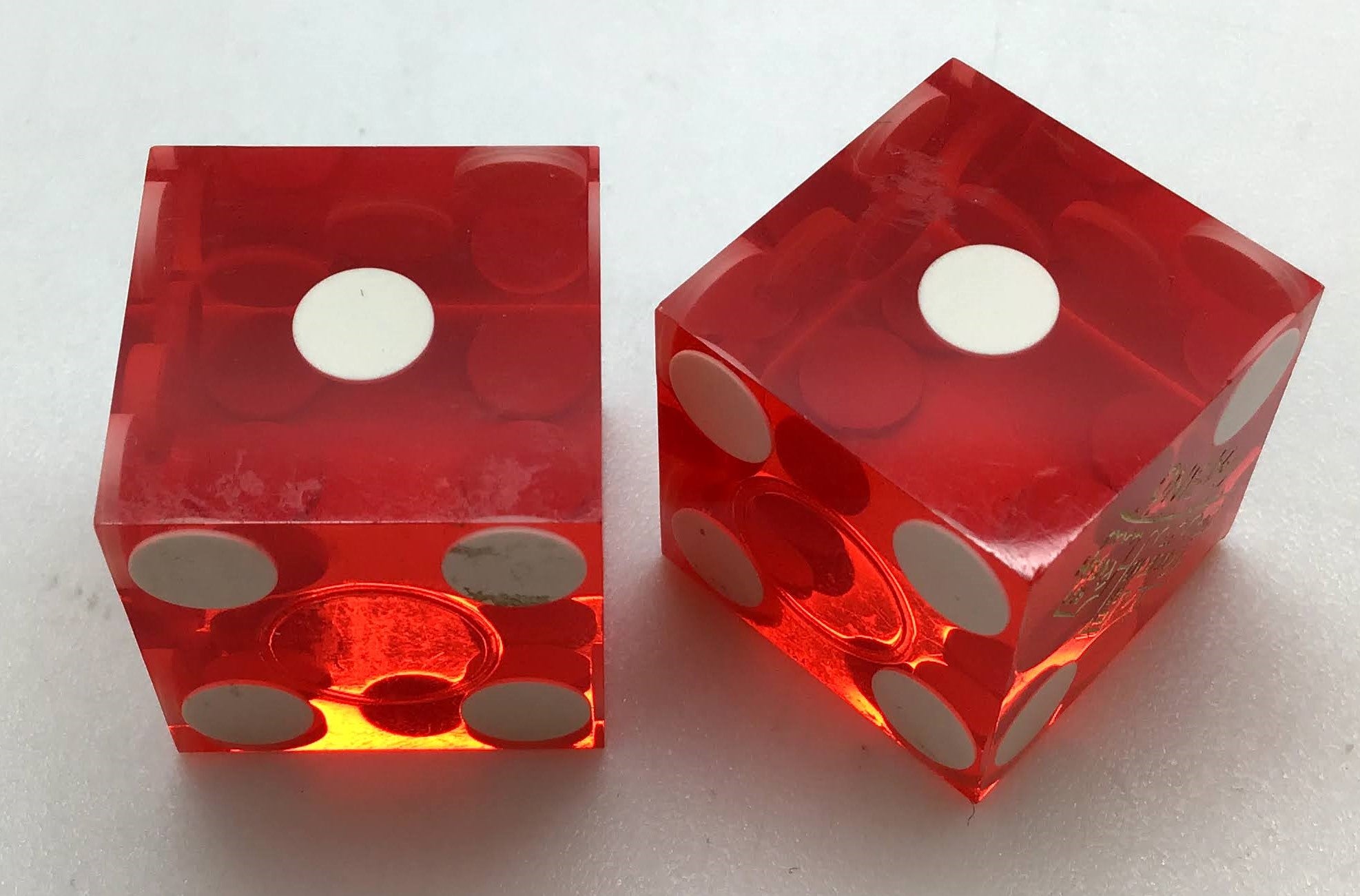 Railroad Pass Casino Las Vegas Nevada Dice Pair Red