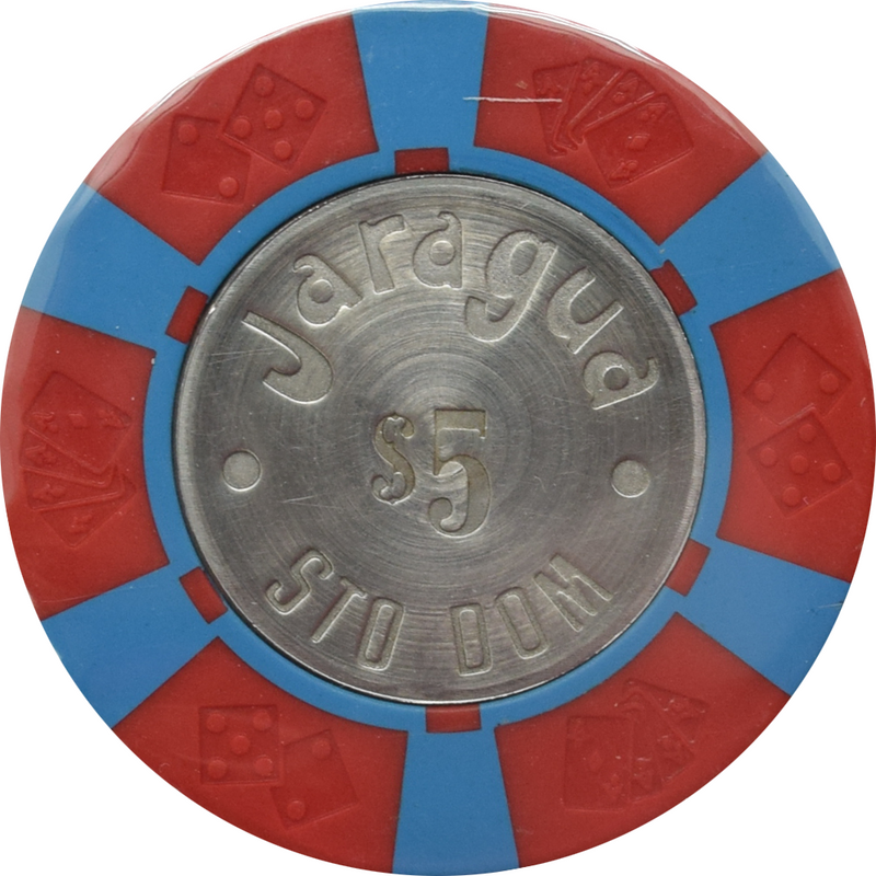 Jaragua Casino Santo Domingo Dominican Republic $5 Coin Inlay Chip