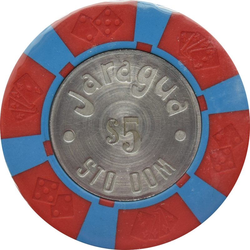 Jaragua Casino Santo Domingo Dominican Republic $5 Coin Inlay Chip