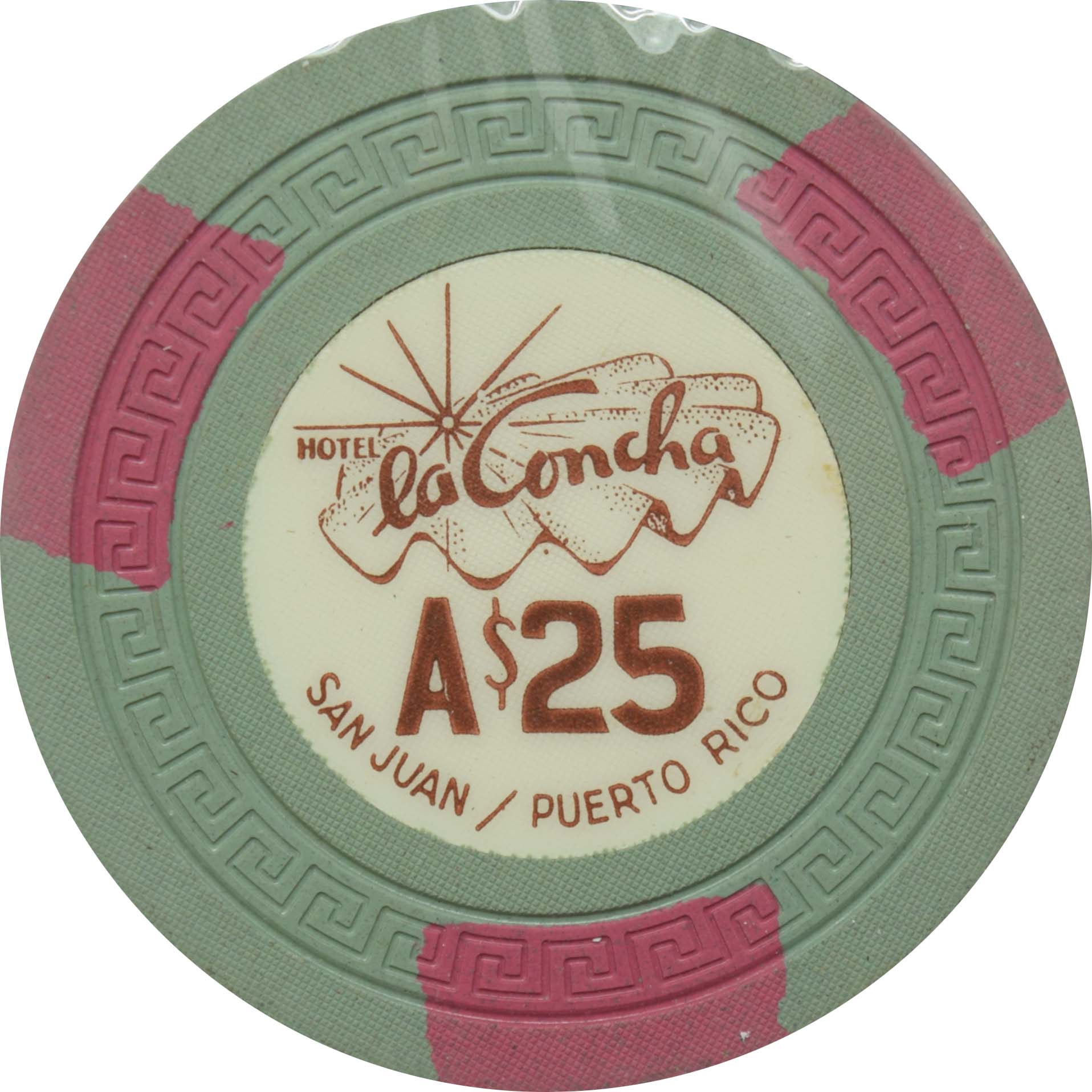 La Concha Casino San Juan Puerto Rico A$25 Chip
