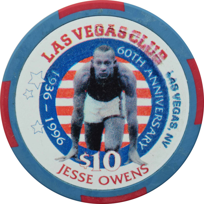 Las Vegas Club Casino Las Vegas Nevada $10 Jesse Owens Chip 1996