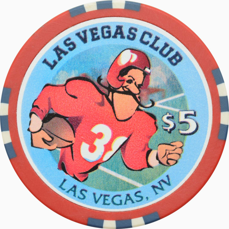 Las Vegas Club Casino Las Vegas Nevada $5 Football Player Chip 1996