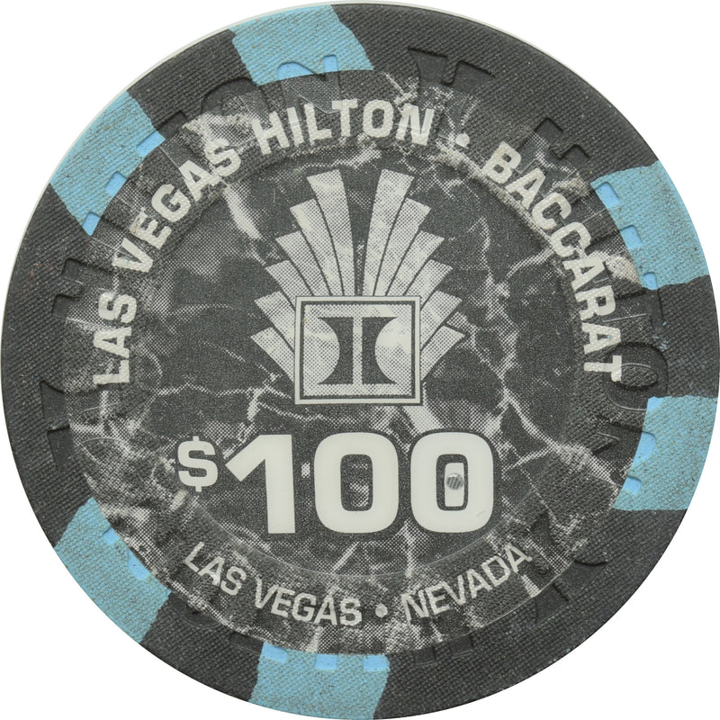 Las Vegas Hilton Casino Las Vegas Nevada $100 Baccarat Chip 1990s 43mm
