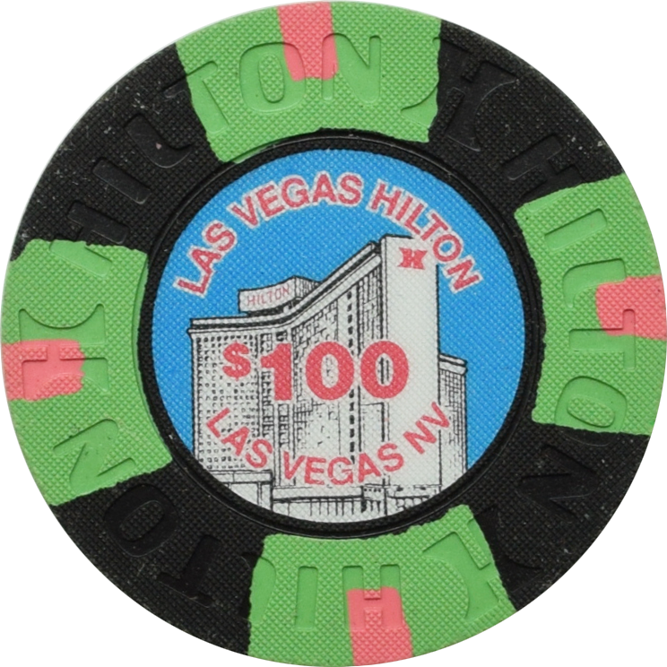 Las Vegas Hilton Casino Las Vegas Nevada $100 Chip 1991