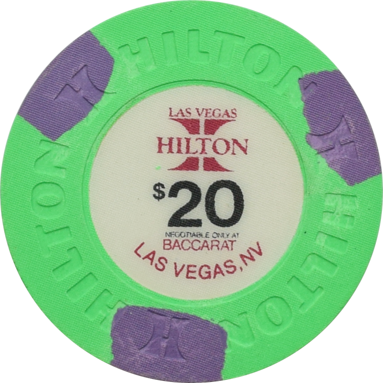 Las Vegas Hilton Casino Las Vegas Nevada $20 Baccarat Paulson 43mm Chip 1993