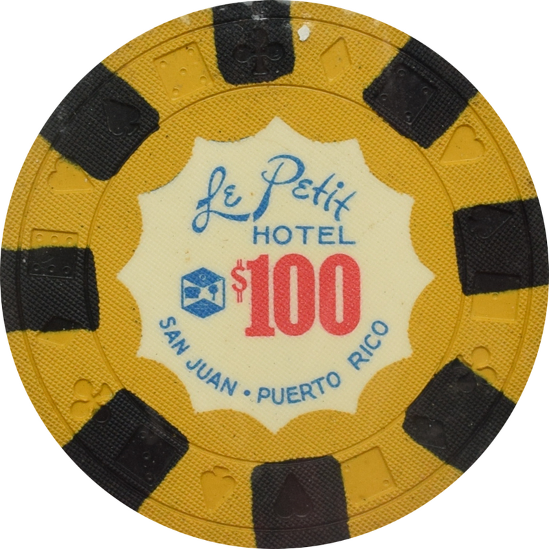 Le Petit Hotel Casino San Juan Puerto Rico $100 Chip