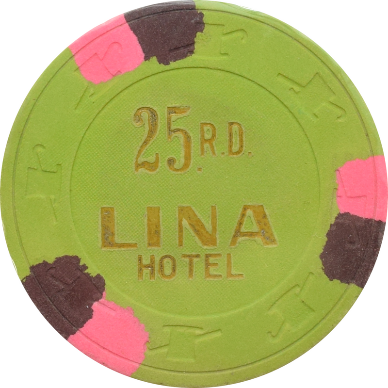 Lina Hotel Casino Santo Domingo Dominican Republic $25 R.D. Chip