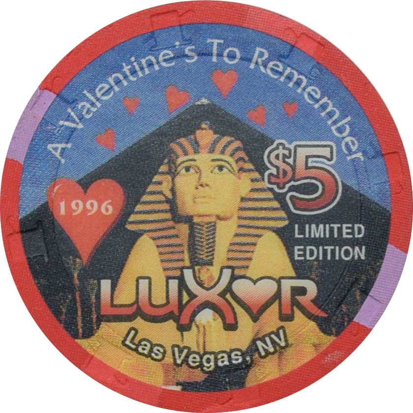 Luxor Casino Las Vegas Nevada $5 Valentine's Day Chip 1996
