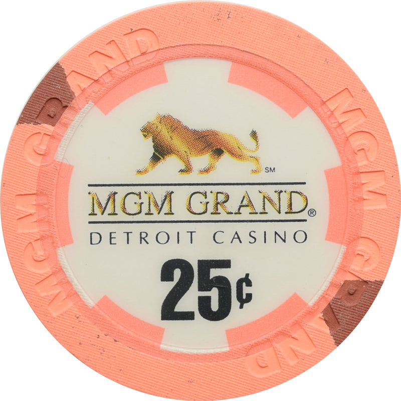 MGM Grand Casino Detroit Michigan 25 Cent Chip