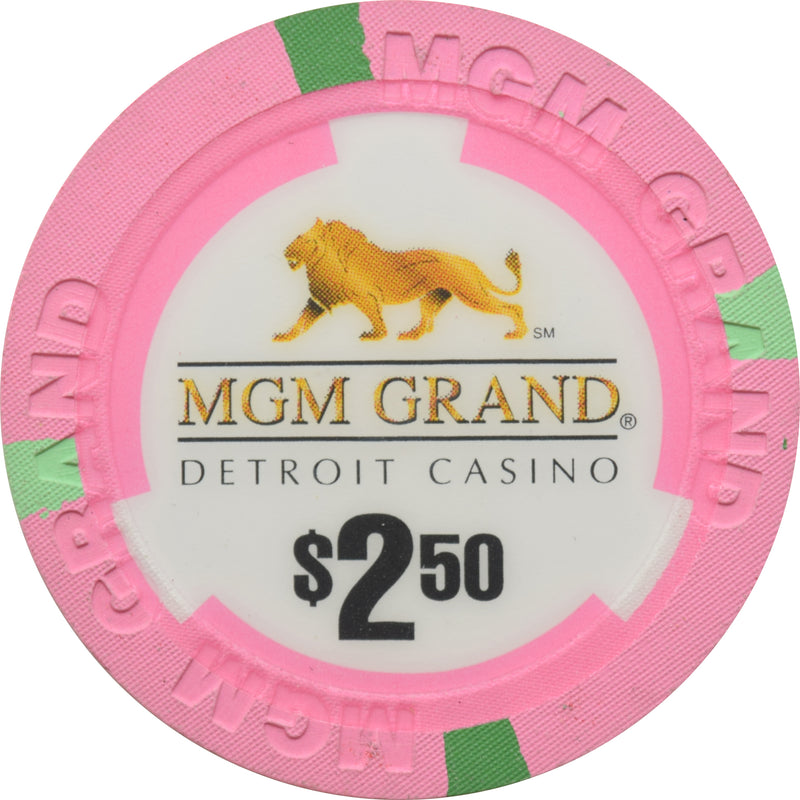 MGM Grand Casino Detroit MI $2.50 Chip