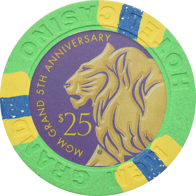 MGM Grand Casino Las Vegas Nevada $25 5th Anniversary Chip 1999