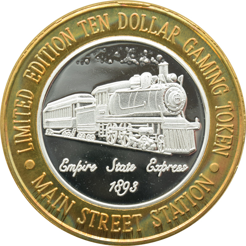 Main Street Station Casino Las Vegas "Empire State Express 1893 " $10 Silver Strike .999 Fine Silver 1999
