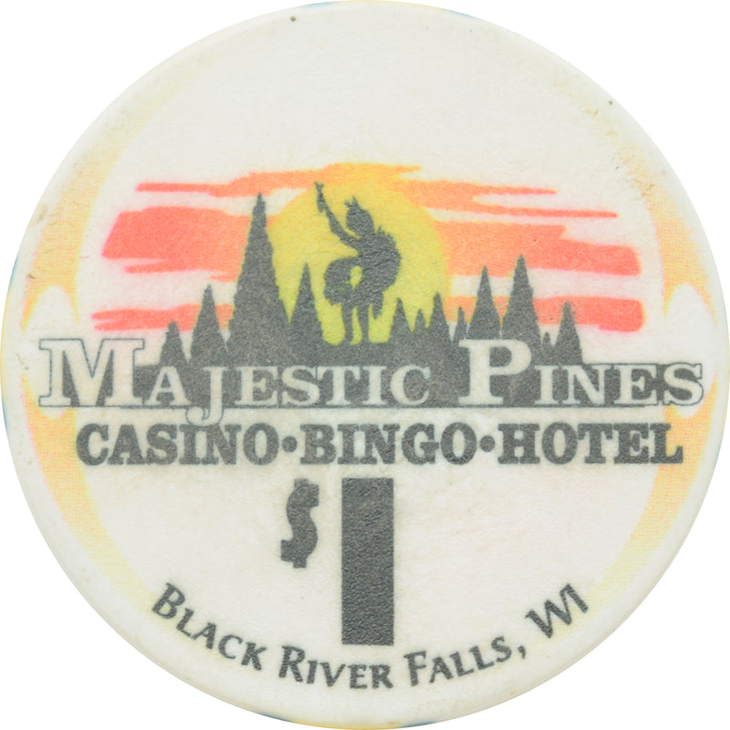 Majestic Pines Casino Black River Falls Wisconsin $1 Chip