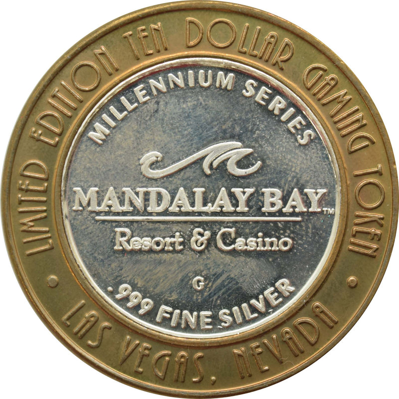 Mandalay Bay Casino Las Vegas $10 Silver Strike .999 Fine Silver 1999