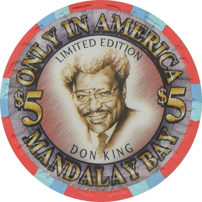 Mandalay Bay Casino Las Vegas Nevada $5 Holyfield vs Lewis Don King Fight Chip 1999