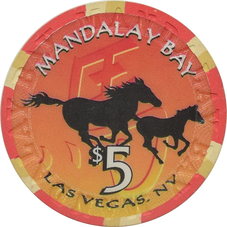Mandalay Bay Casino Las Vegas Nevada $5 Year of the Horse Chip 2002
