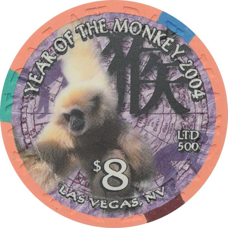 Mandalay Bay Casino Las Vegas Nevada $8 Year of the Monkey Chip 2004