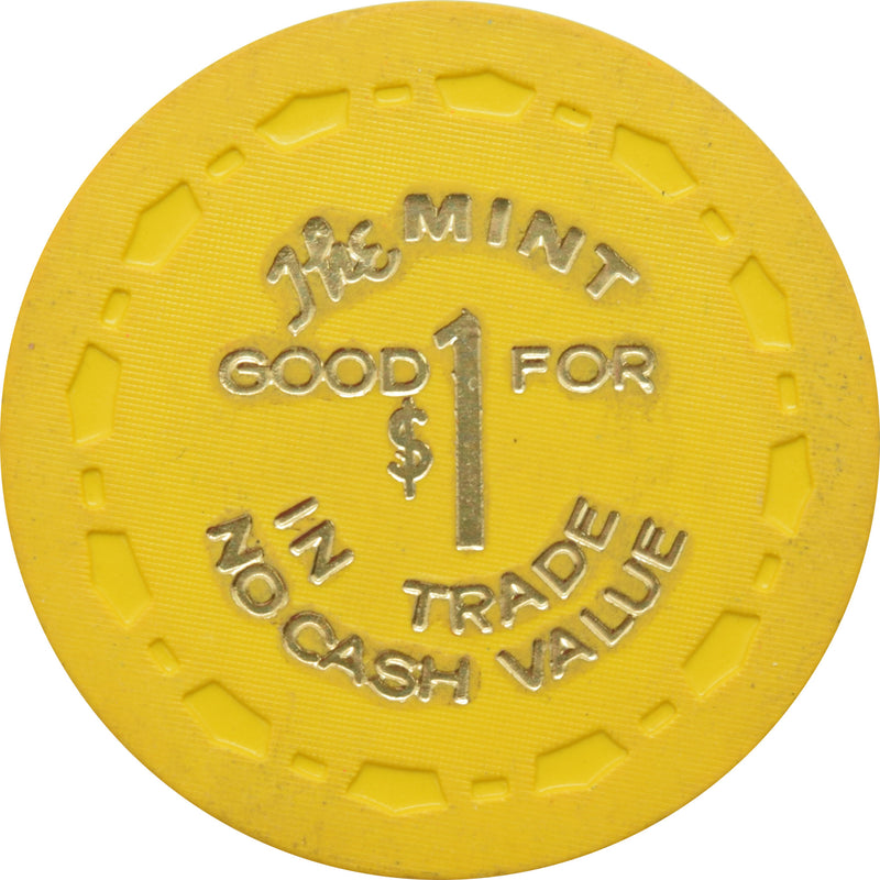 The Mint Casino Las Vegas Nevada $1 Good for Trade NCV Yellow Chip 1964
