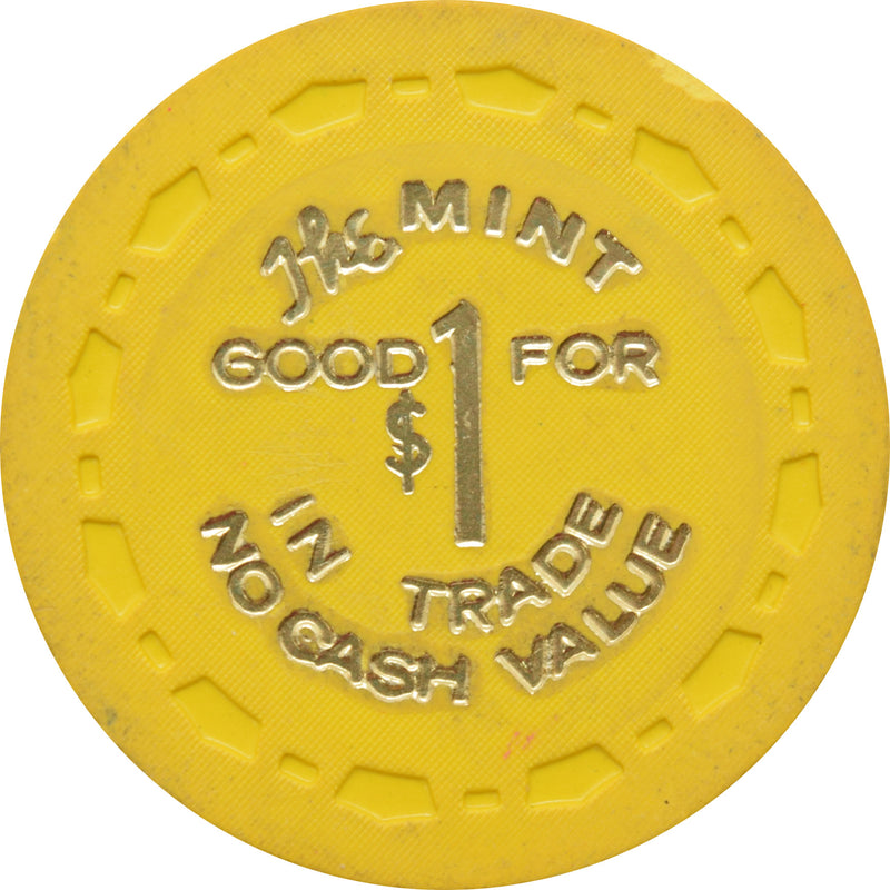 The Mint Casino Las Vegas Nevada $1 Good for Trade NCV Yellow Chip 1964