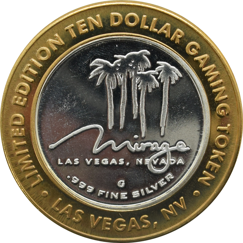 Mirage Casino Las Vegas "Danny Gans" $10 Silver Strike .999 Fine Silver 2002