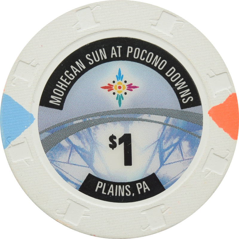 Mohegan Sun at Pocono Downs Casino Wilkes-Barre PA $1 Chip