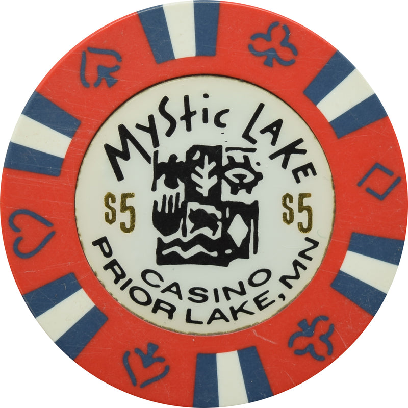 Mystic Lake Casino Prior Lake Minnesota $5 Chip