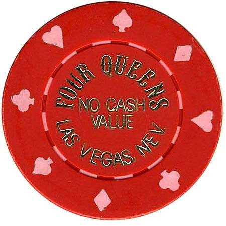Four Queens (red) (no cash) chip - Spinettis Gaming - 1