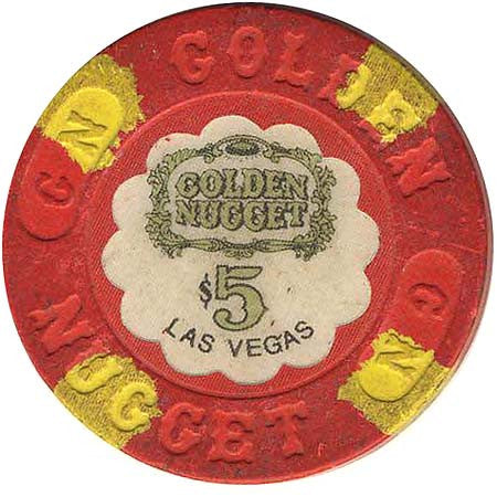 Golden Nugget $5 (red) chip - Spinettis Gaming - 1