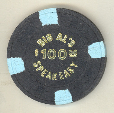 Big Al's Speakeasy Casino $100 (black 1980) Chip - Spinettis Gaming - 2