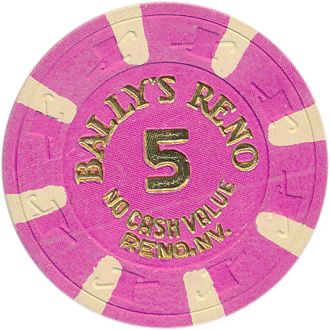 Ballys Casino Reno Nevada 5 NCV Chip 1990