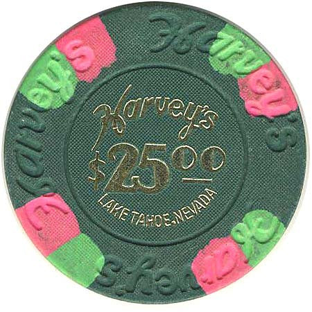 Harveys $25 Green (House & Hotstamp) chip - Spinettis Gaming - 1