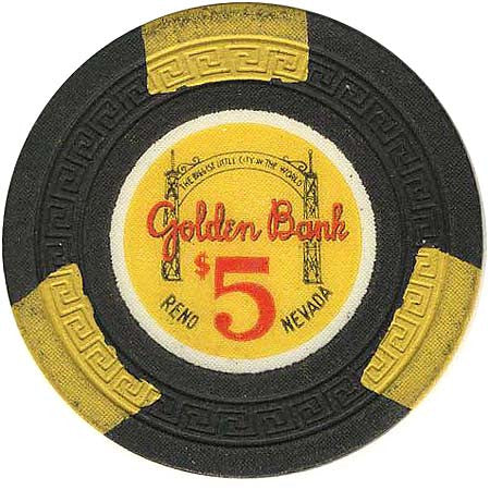 Golden Bank $5 (Blk) chip - Spinettis Gaming - 2