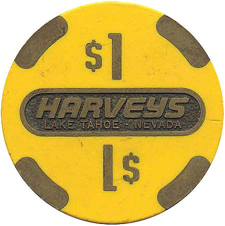 Harveys Casino Lake Tahoe $1 (Brass) chip 1986 - Spinettis Gaming