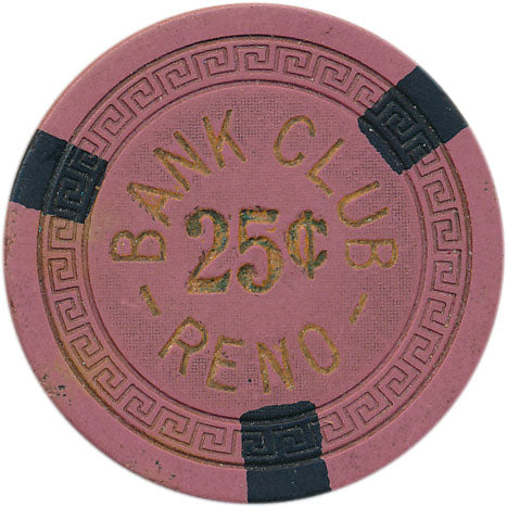 Bank Club Casino Reno Nevada 25 Cent Chip 1942