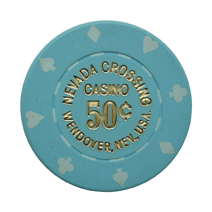Nevada Crossing Casino Wendover Nevada 50 Cent Chip 1986 Blue Pips
