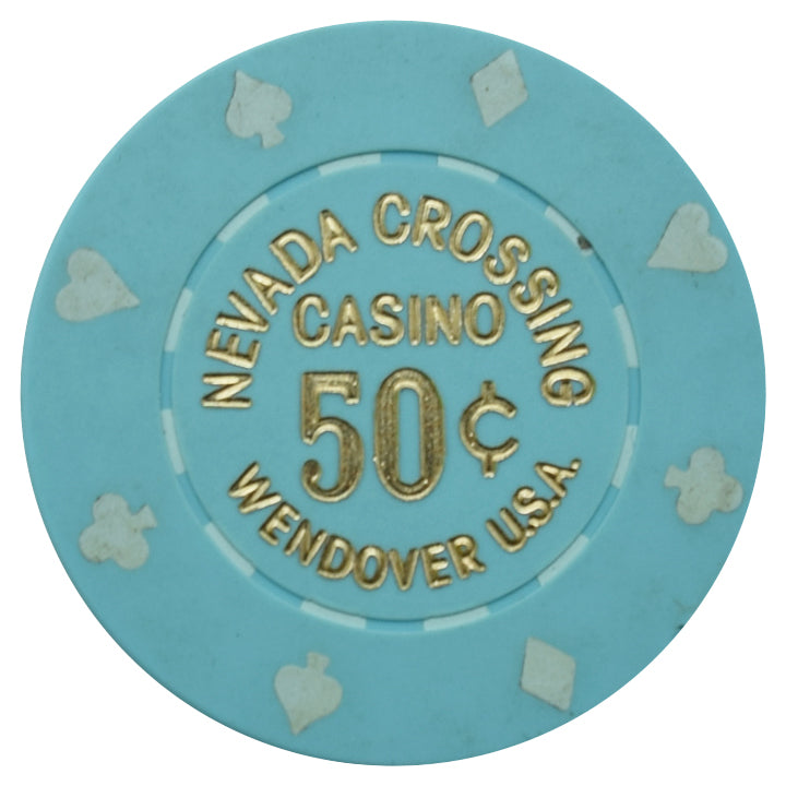Nevada Crossing Casino Wendover Nevada 50 Cent Chip 1986 Blue Pips