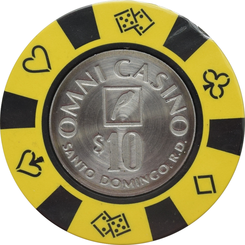 Omni (Sheraton) Casino Santo Domingo Dominican Republic $10 Black Spots Chip