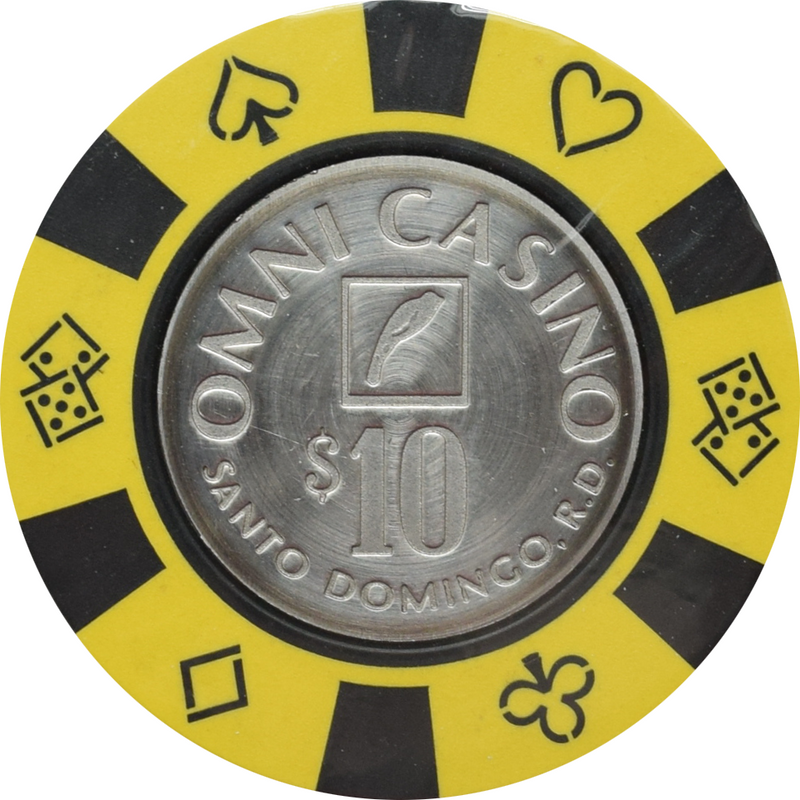 Omni (Sheraton) Casino Santo Domingo Dominican Republic $10 Black Spots Chip