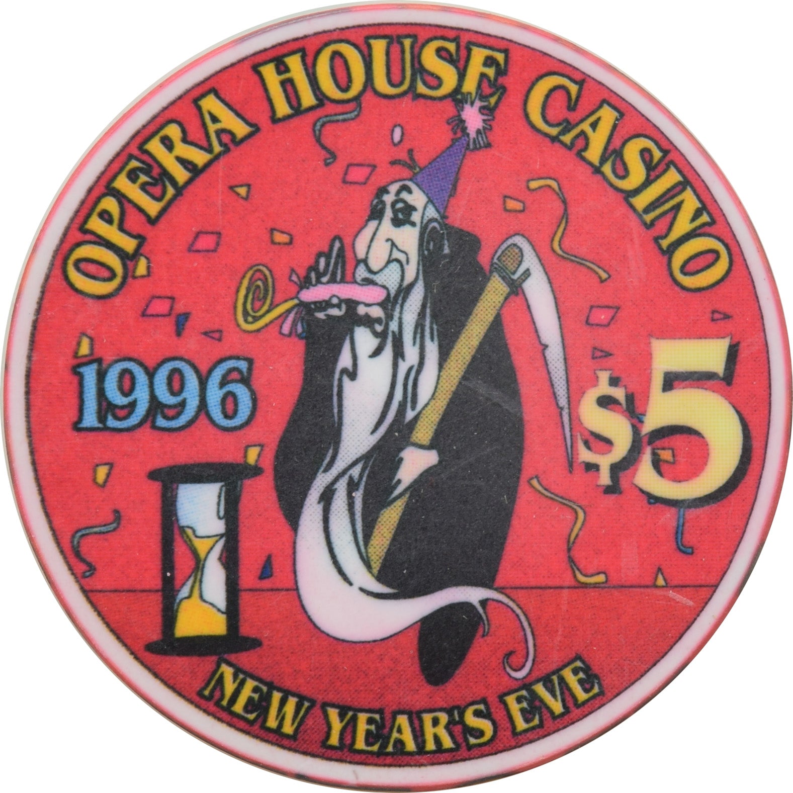 Opera House Casino N. Las Vegas Nevada $5 Chip New Years 1996